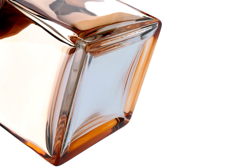 Portavela Vidrio Cubo Dorado