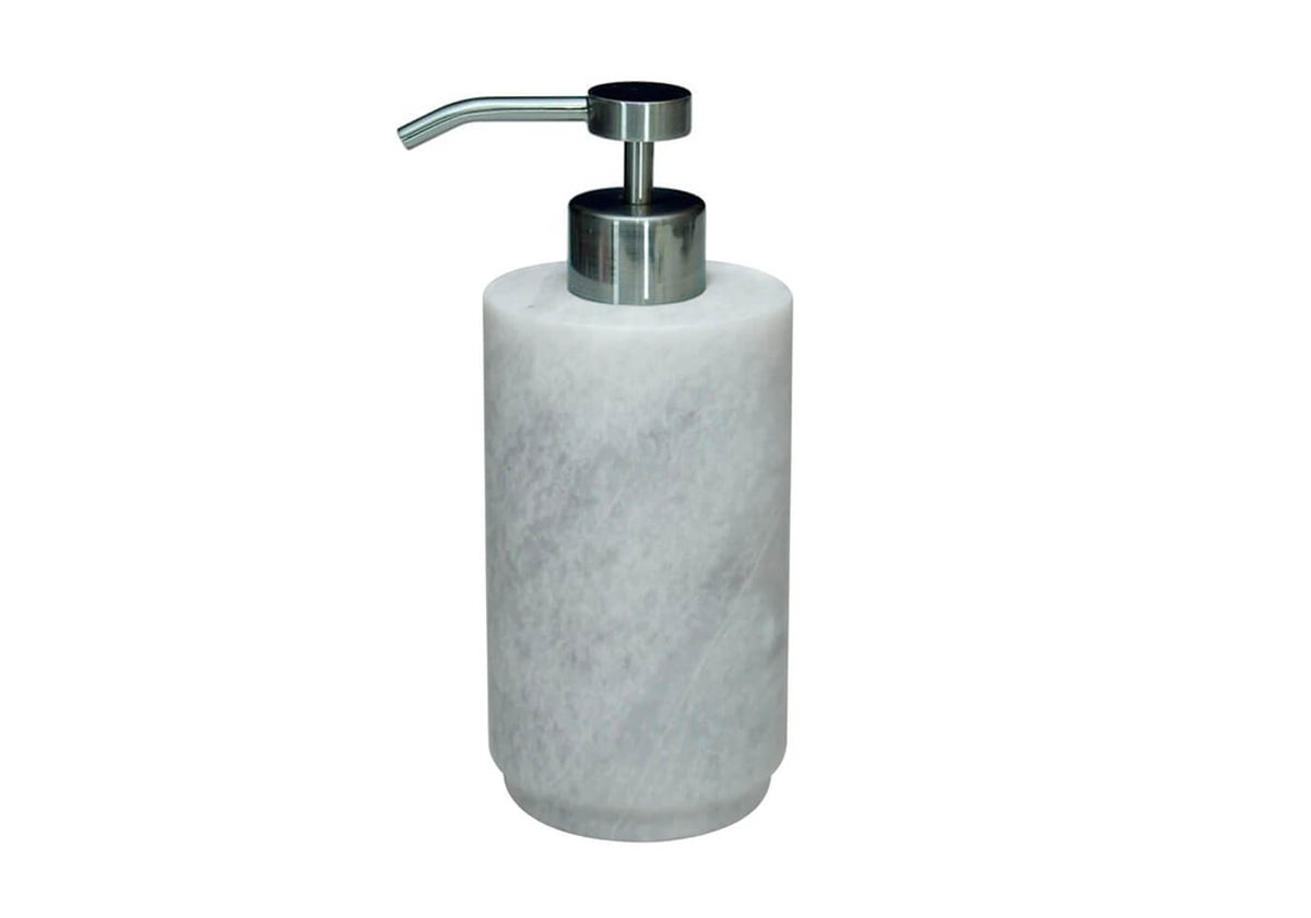 Jabonera Liquida Cilindro de Mármol Blanco - Simone