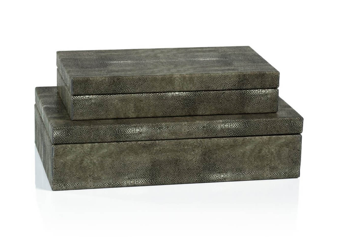 Caja Rectangular Vinipiel Bora Bora Color Gris