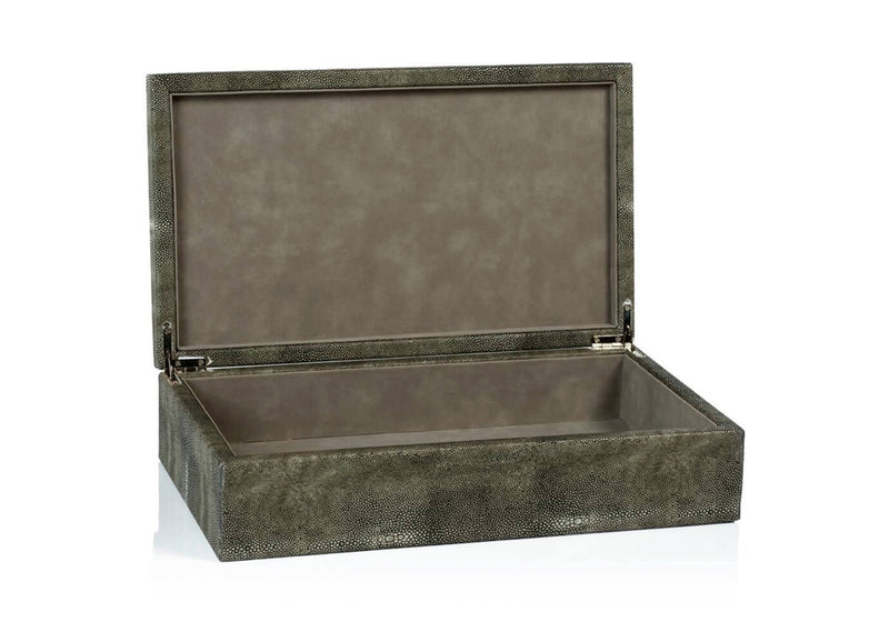 Caja Rectangular Vinipiel Bora Bora Color Gris