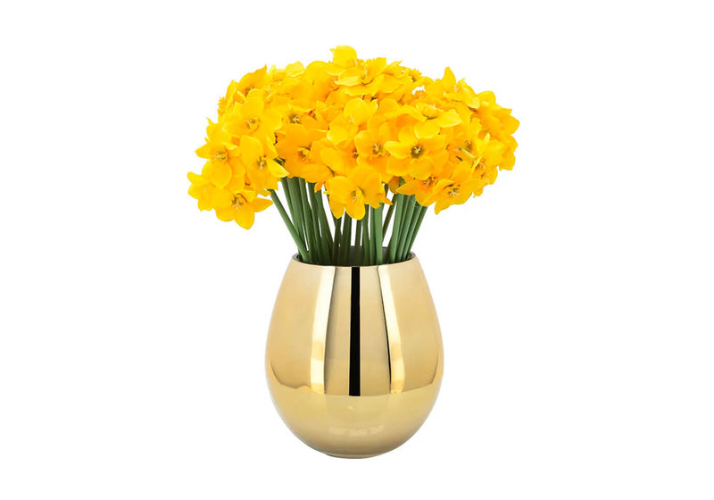 Florero Vidrio Dorado Espejo