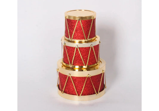 Tambor Glitter Rojo - 10, 13 y 17 cm - Simone