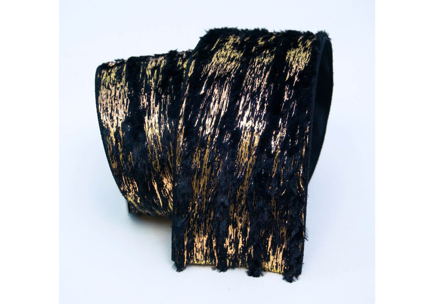 Listón Vellón Sintético Manchas Oro 10 cm