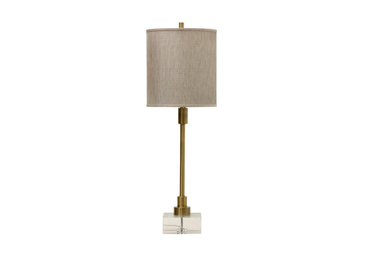 Lampara Tubo Bronce Base de Cristal - Simone