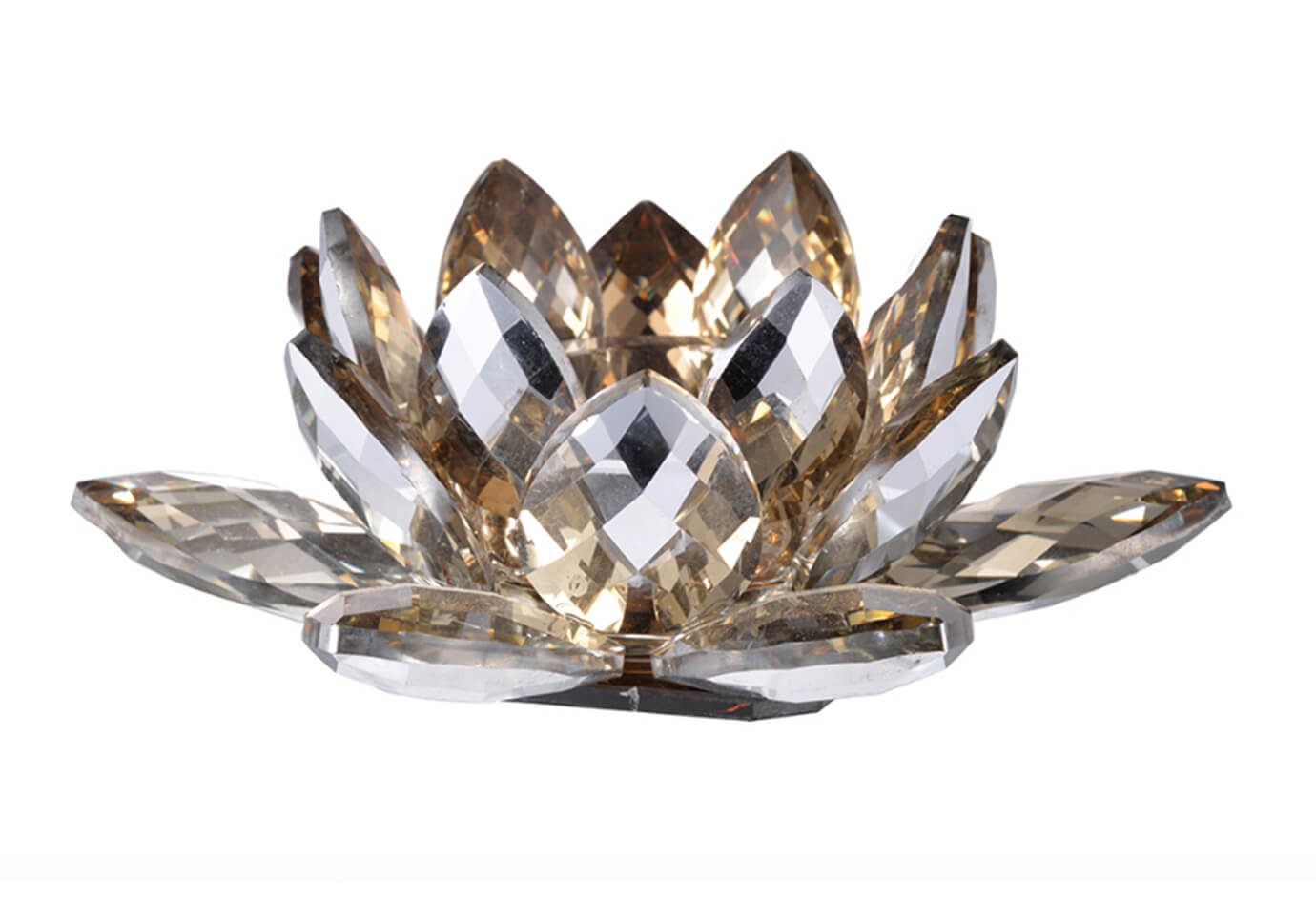 Portavela de Cristal Flor Ámbar - Simone
