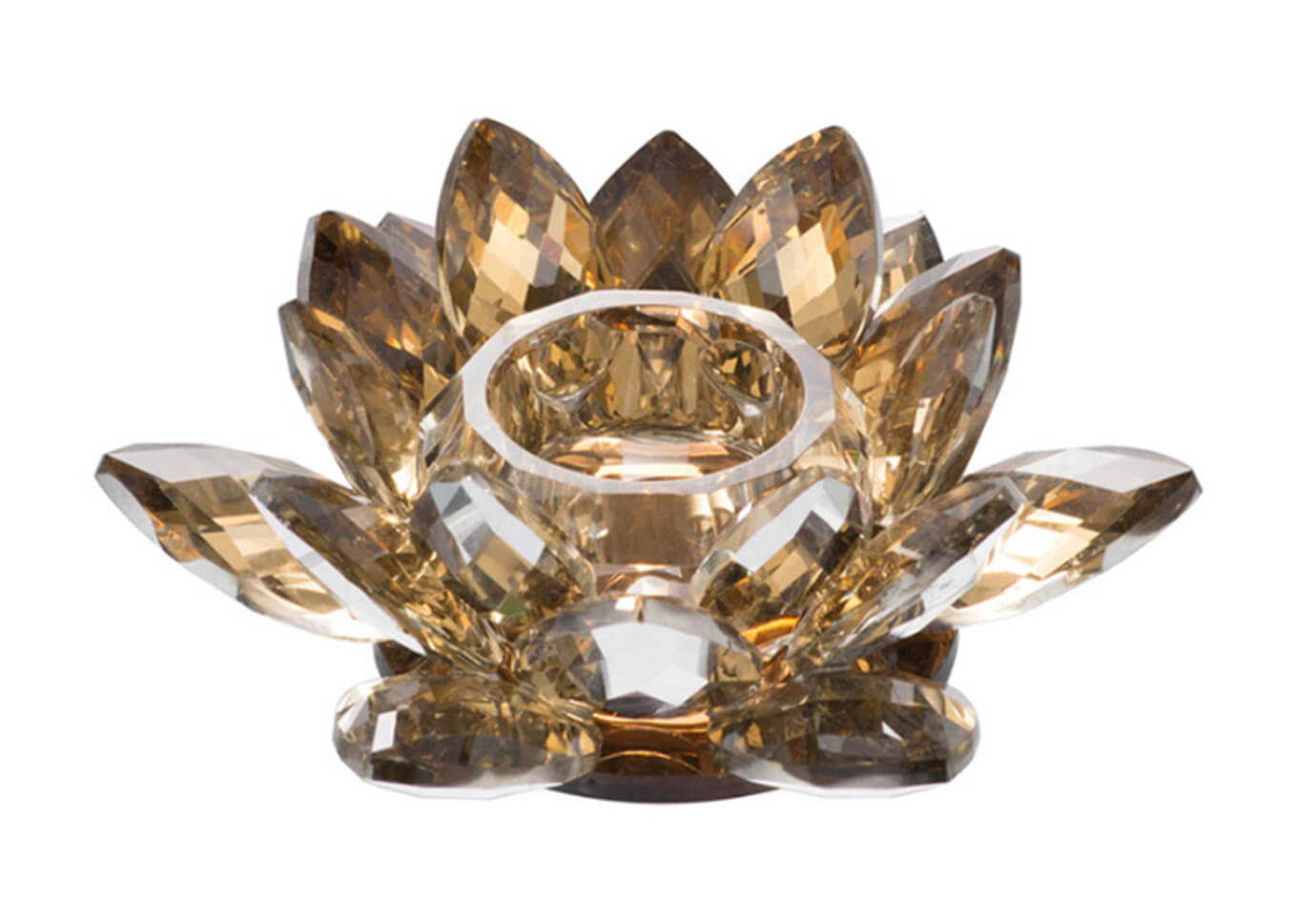 Portavela de Cristal Flor Ámbar - Simone