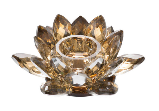 Portavela de Cristal Flor Ámbar - Simone