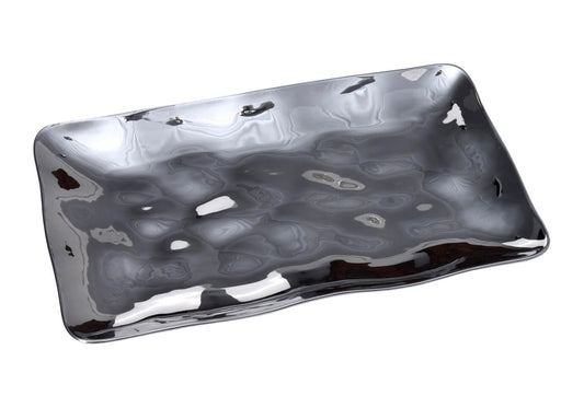 Charola de Porcelana Rectangular Plateado