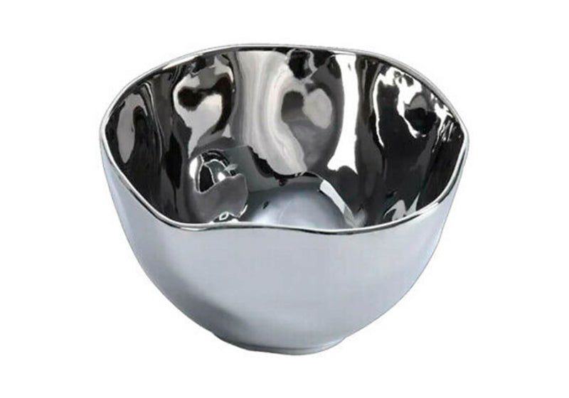 Bowl de Porcelana Plateado Brillante