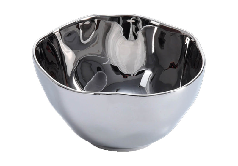 Bowl de Porcelana Plateado Brillante