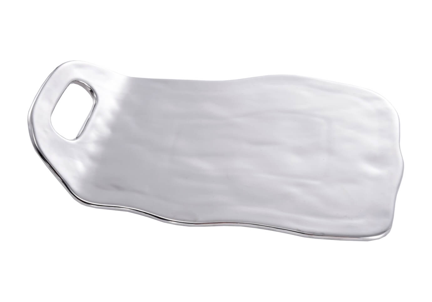Charola de Porcelana Plateado Brillante