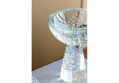 Bowl con Pedestal Vidrio Burbujas
