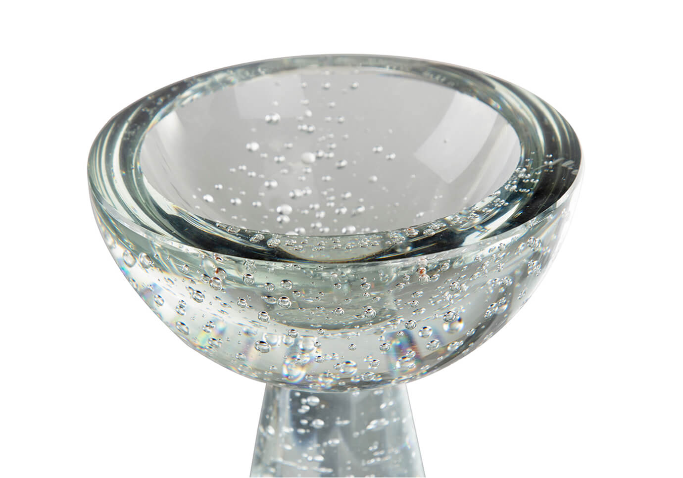 Bowl con Pedestal Vidrio Burbujas