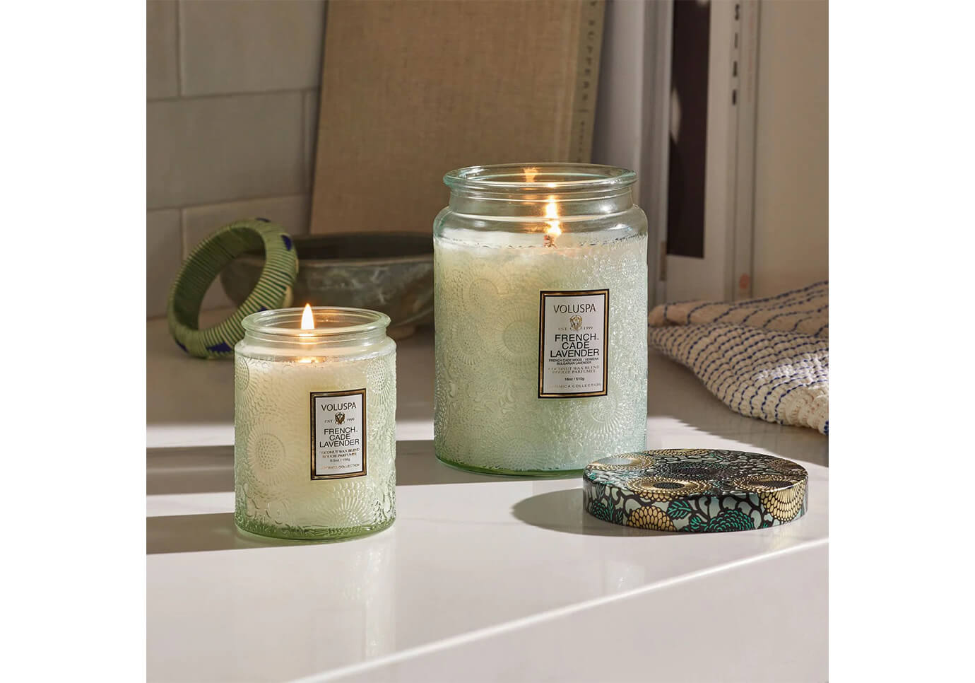 Vela Aromática Voluspa French Cade & Lavender Envase Vidrio 18 Oz - Simone