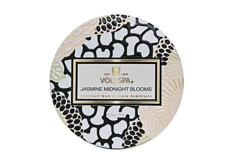 Vela Aromática Voluspa Jasmine Midnight Blooms Envase Vidrio 3.2 Oz.
