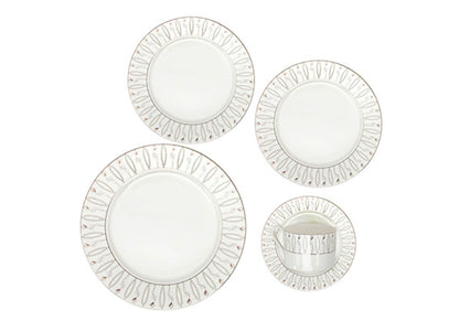 Vajilla Bone China Blanca con Diseño de Flores - Simone