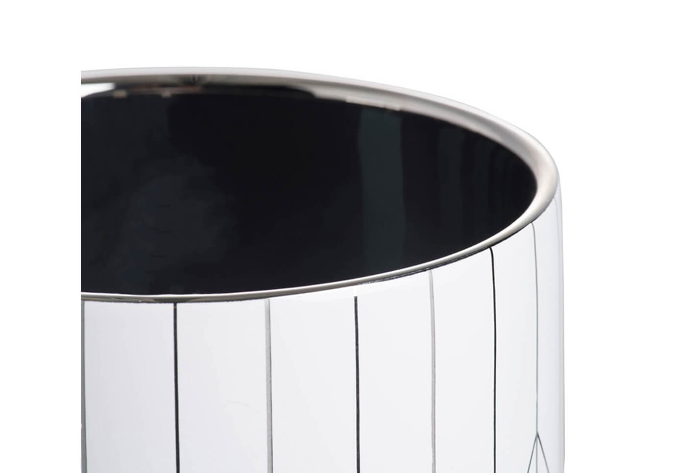 Maceta Cerámica Blanca Patrón Diamantes Plateado