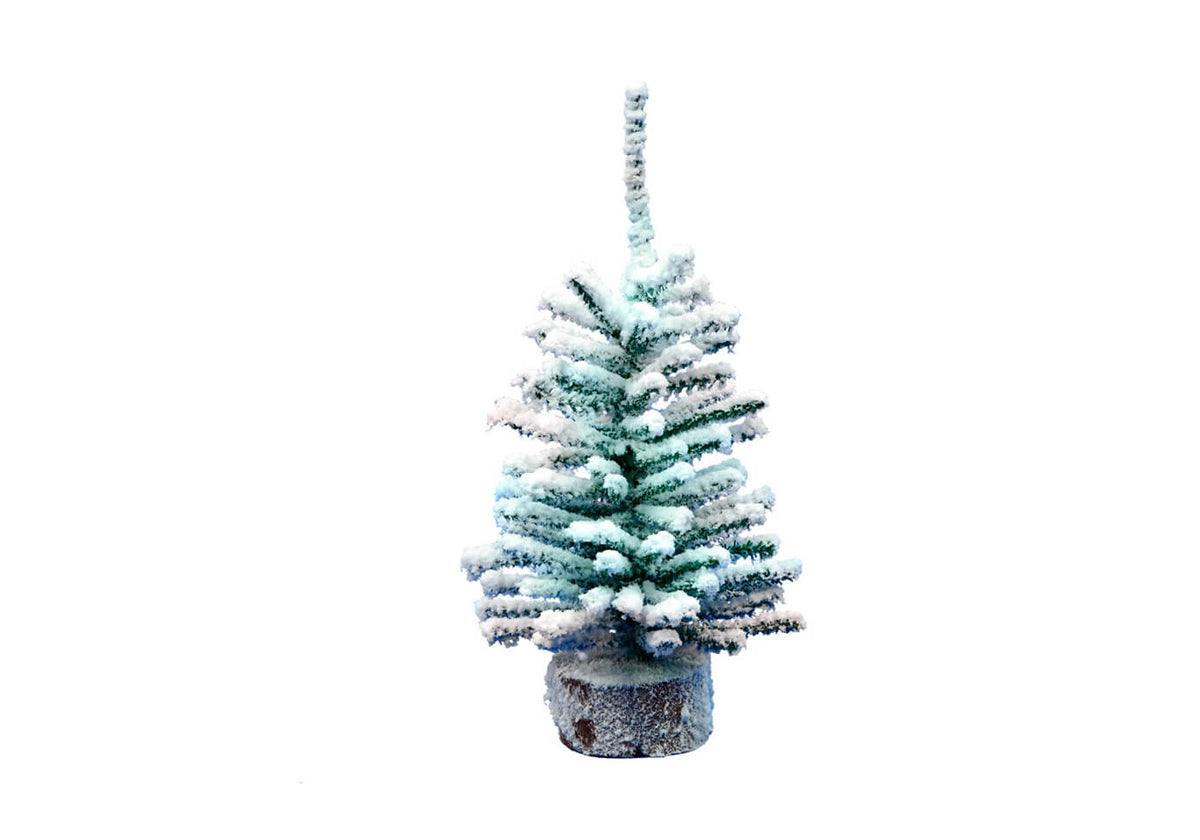 Pino Nevado con Base de Madera - 23, 31, 45 cm - Simone