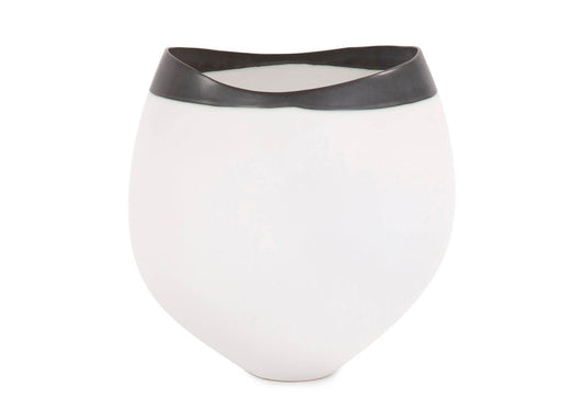 Florero Cerámica Blanca Eclipse