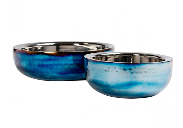 Bowl Metálico Gris - Azul Chico