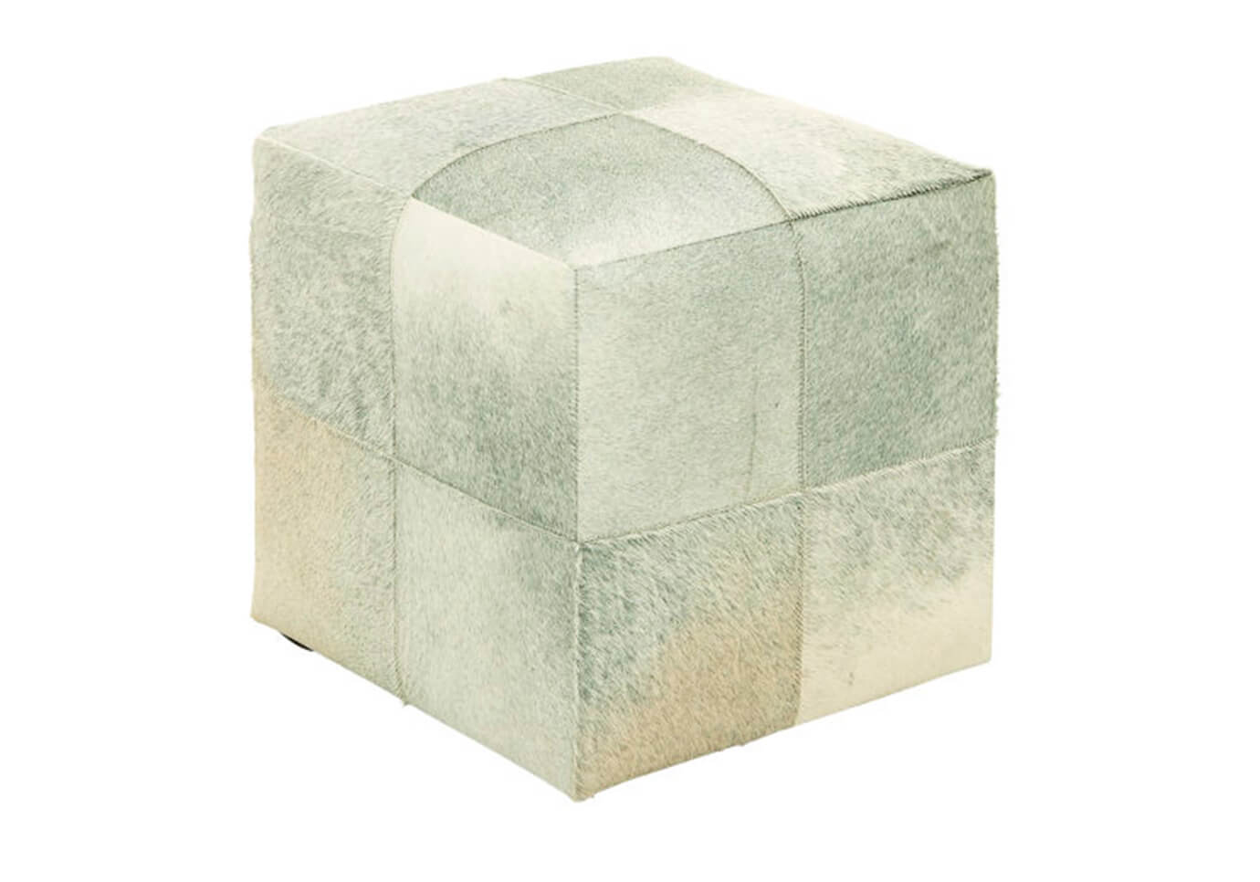 Taburete de Piel Cuadros Beige