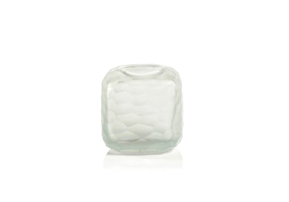 Florero Vidrio Opaco Rectangular Huellas