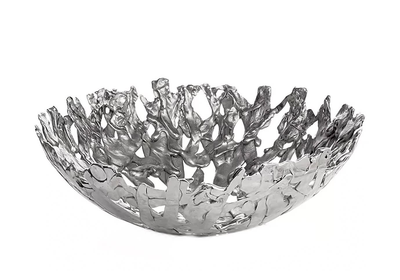 Centro de Metal Plateado con Huecos