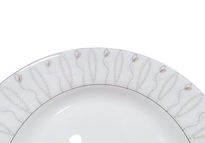Vajilla Bone China Blanca con Diseño de Flores - Simone
