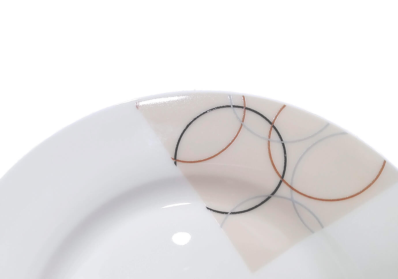 Vajilla Bone China Blanca con Diseño de Círculos - Simone