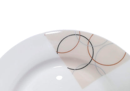 Vajilla Bone China Blanca con Diseño de Círculos - Simone