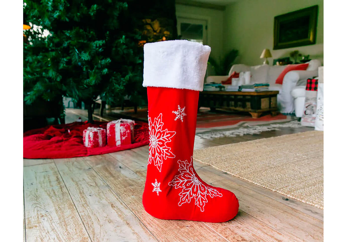 Bota Roja con Snowflakes Blancos - Simone