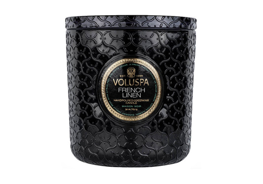 Vela Aromática Voluspa French Linen Vaso de Vidrio 30 Oz.
