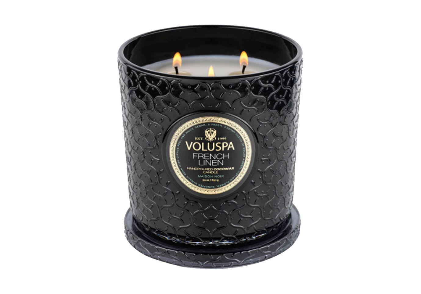 Vela Aromática Voluspa French Linen Vaso de Vidrio 30 Oz.