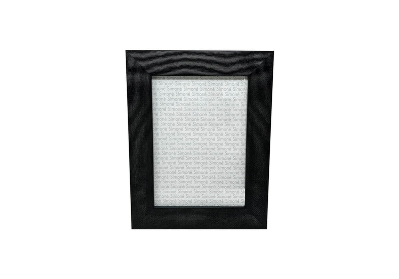 Portarretrato Madera Negro Líneas Cruzadas 5 X 7