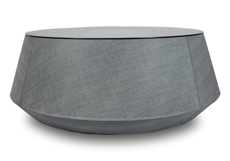 Mesa de Centro Redonda Mantarraya Gris Espejo Bronce 110 cm