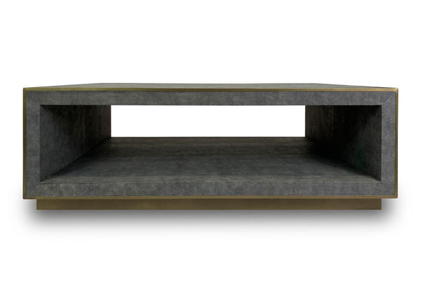 Mesa de Centro Mantarraya Gris con Latón Antiguo