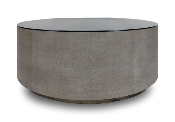 Mesa de Centro Redonda Mantarraya Gris con Espejo Negro 100 cm