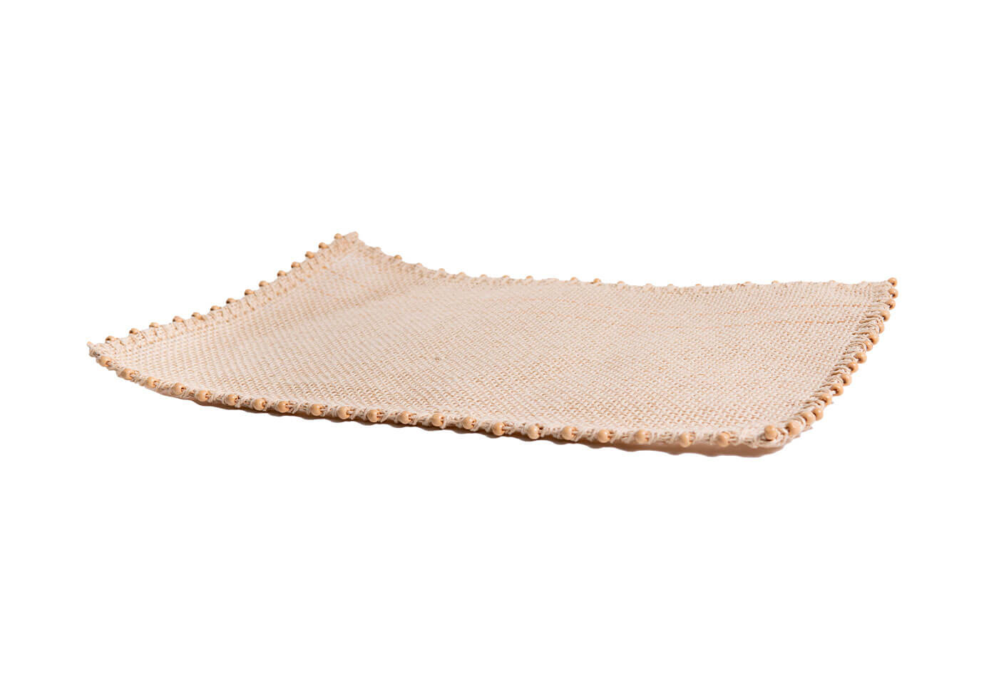 Mantel Individual Rectangular Beige con Bolitas