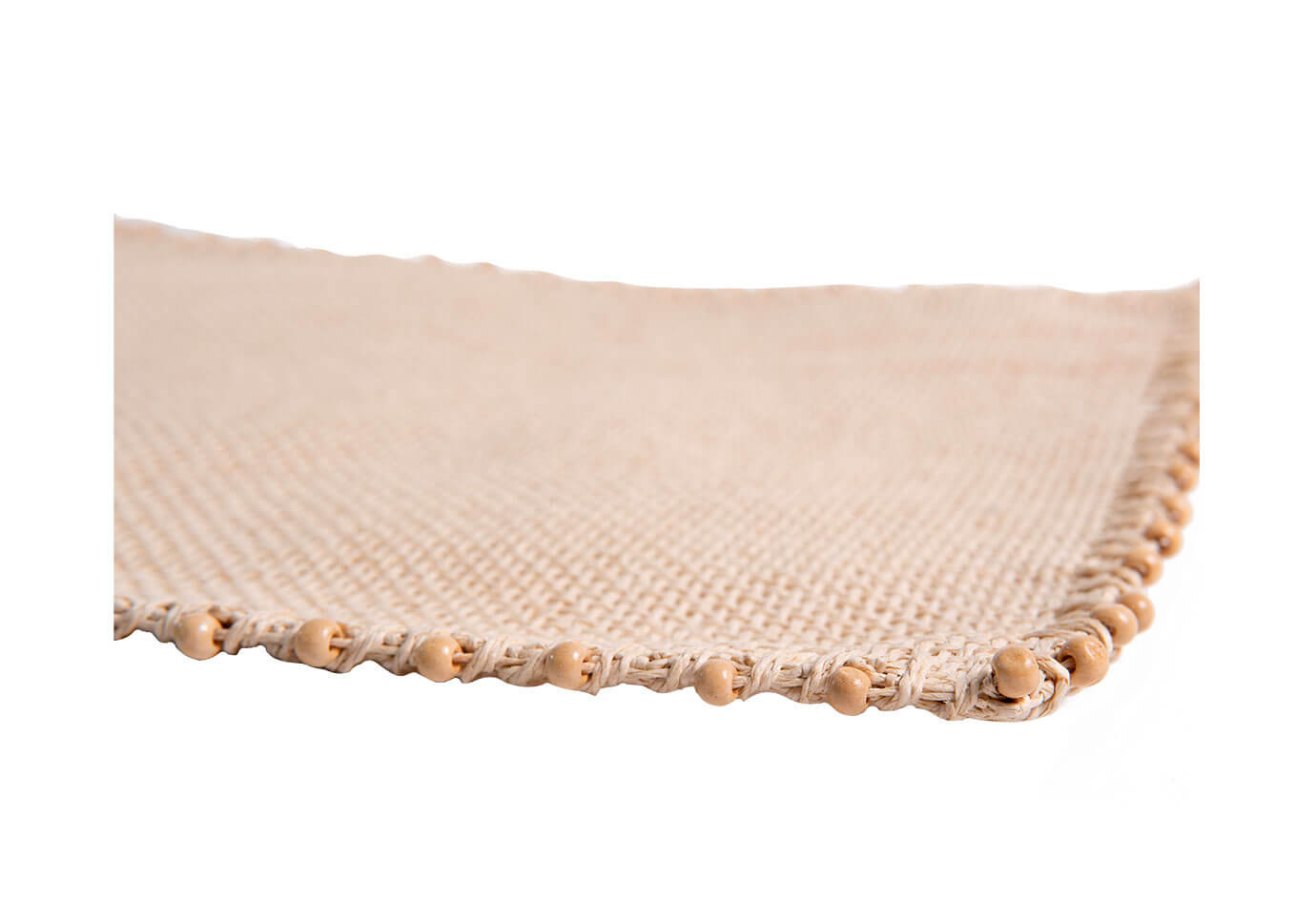 Mantel Individual Rectangular Beige con Bolitas