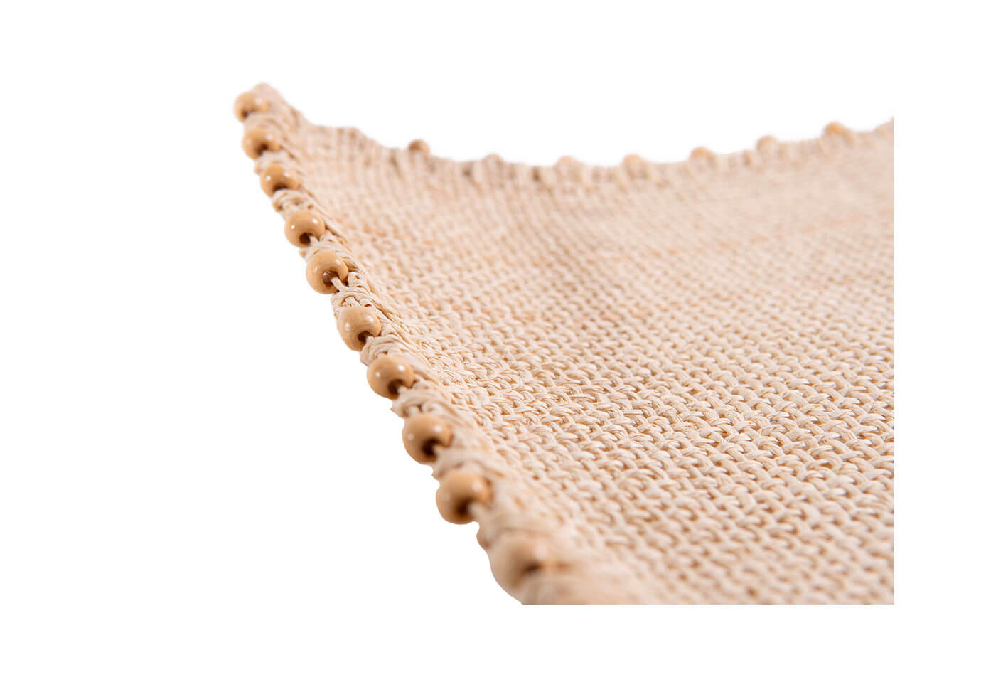 Mantel Individual Rectangular Beige con Bolitas