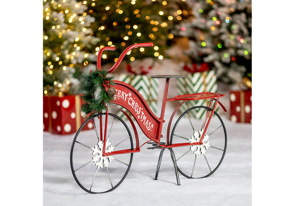 Bicicleta Roja Merry Christmas con Luz - 77 y 92 cm