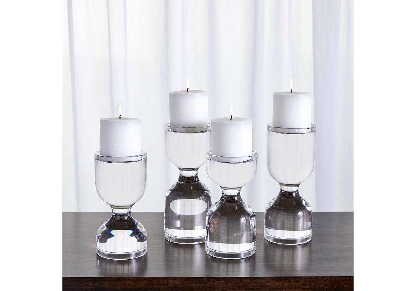 Candelabros de Cristal Transparente - Set de Dos