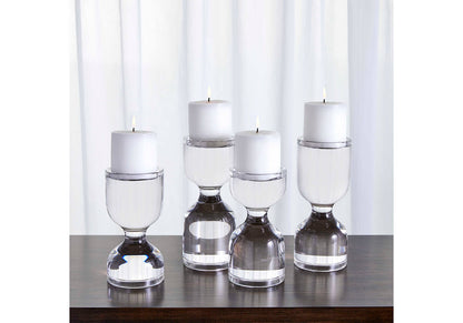 Candelabros de Cristal Transparente - Set de Dos
