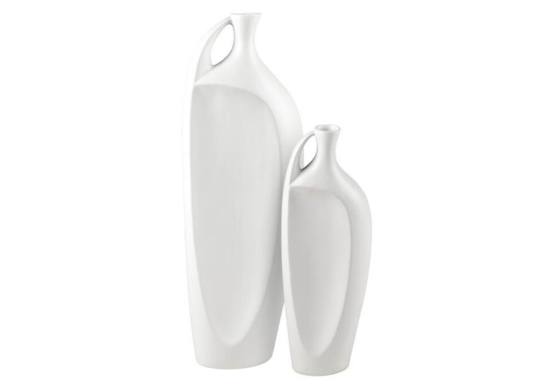 Floero de Cerámica Blanco Botella