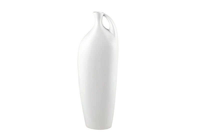 Floero de Cerámica Blanco Botella