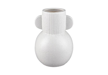 Florero Cerámica Blanco Esfera con Orejas